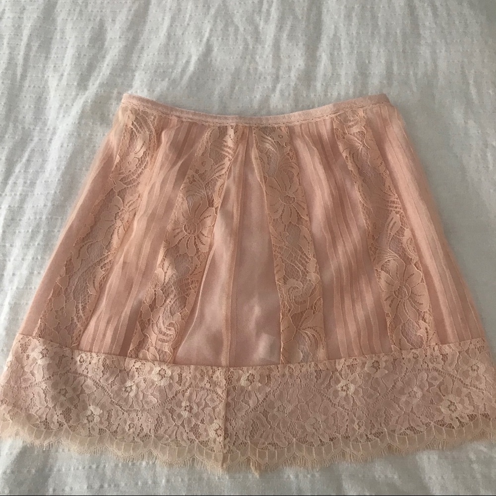 Pink Lace Miniskirt